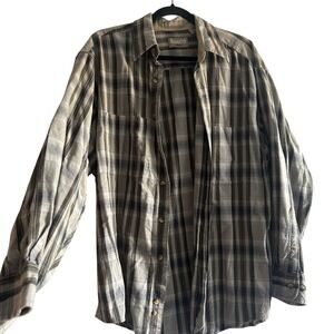 Khakis by Arrow 90's Plaid Long Sleeve Button Down Shirt Women Large